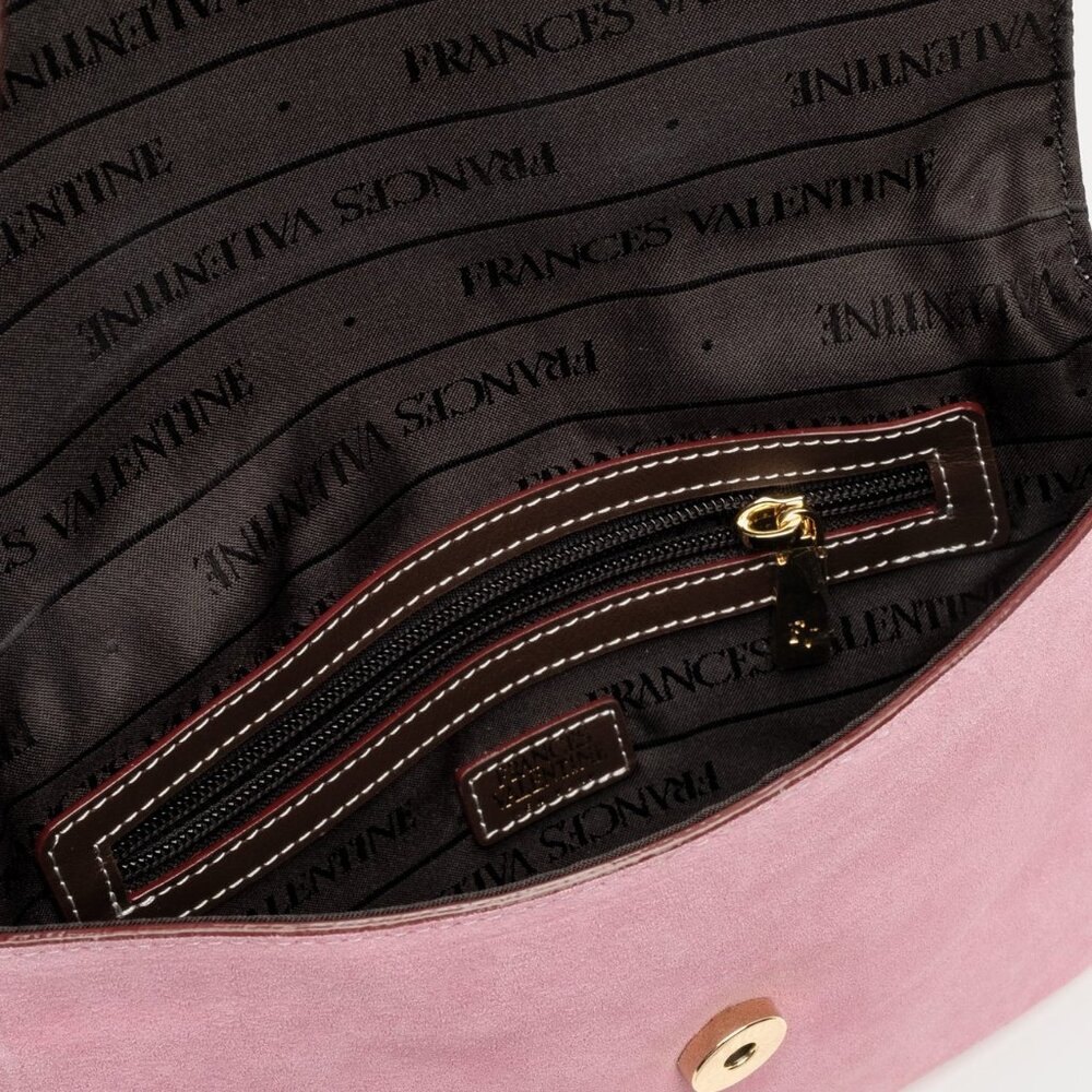 Frances Valentine Maggie Suede Crossbody Bag Pink - Picture 4 of 7